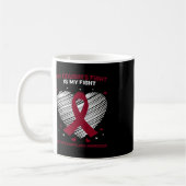 Mug Cancer du Sang Cadeau Bourgogne Cousin multiple My (Gauche)
