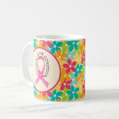 Mug Cancer du sein cadeau de ruban de rose de (Devant gauche)