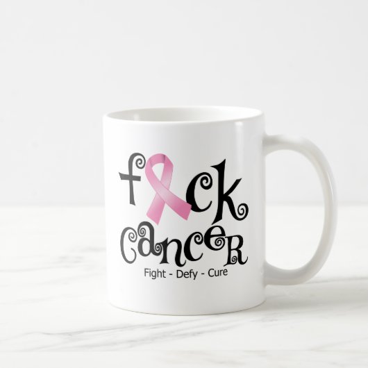 Mug Cancer du sein de F*CK (ruban rose) (Droite)
