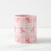 Mug Cancer du sein Pink Ribbon Plaid Motif (Centre)