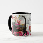 Mug Cancer du sein Survivant Chat noir Soin de guériso (Devant gauche)