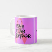 Mug Cancer du sein Survivant de 5 ans (Devant gauche)
