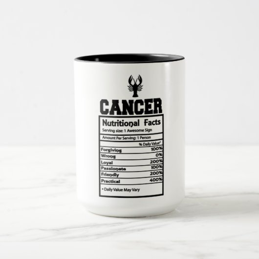 Mug Cancer Faits nutritionnels (Centre)