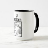 Mug Cancer Faits nutritionnels (Devant droit)