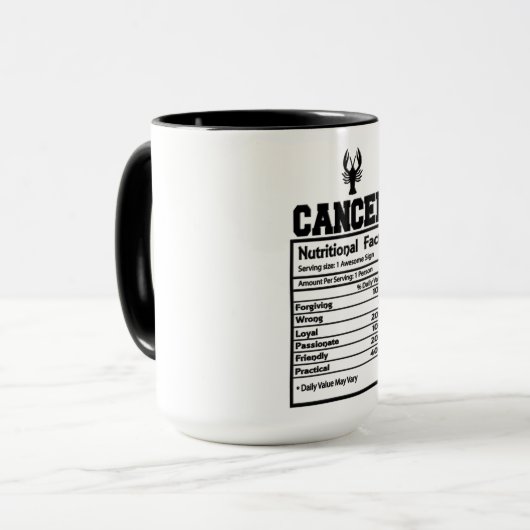 Mug Cancer Faits nutritionnels (Devant gauche)
