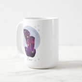 Mug Cancer Feminine Purple Design Zodiac (Devant gauche)