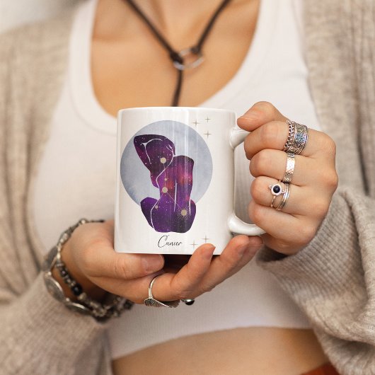Mug Cancer Feminine Purple Design Zodiac