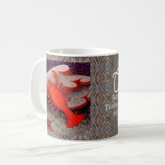 Mug Cancer le crabe signe zodiaque fête d'anniversaire (Devant gauche)