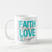 Mug Cancer ovarien de inspiration de collage de slogan (Gauche)