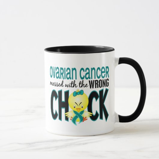 Mug Cancer ovarien sali avec le poussin faux (Droite)
