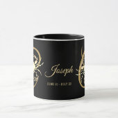 Mug Cancer ♋ signe d'anniversaire Zodiac / Noir et or (Centre)