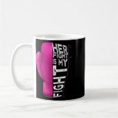 Mug Cancer Son Combat Est Mon Combat Pink Boxe Glove (Gauche)