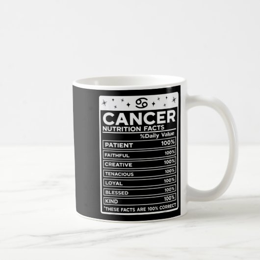 Mug Cancer Style nutritionnel Design zodiaque, cancer (Droite)