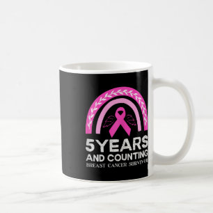 Mug Cancer Survivant Tee 5 ans Cancer Sans Rose Rainb