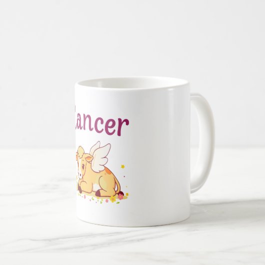 Mug Cancer Vache zodiaque, Cancer mignon (Devant droit)