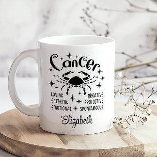 Mug Cancer Zodiac Horoscope Nom personnalisé