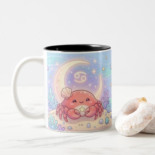 Mug Cancer Zodiaque Personnalisé Mignon (Avec donut)