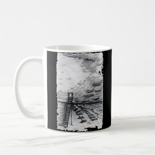 Mug Cancun Beach noir et blanc nuageux (Gauche)