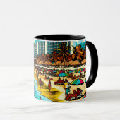 Mug Cancun, Mexique avec une Vibe pop art (Devant droit)