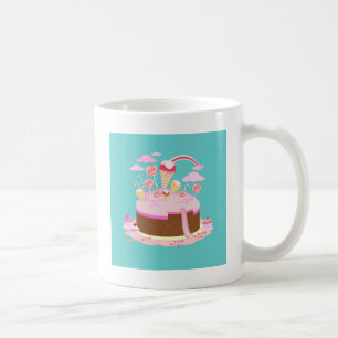 Mug Candy and chocolate cake for birthday party