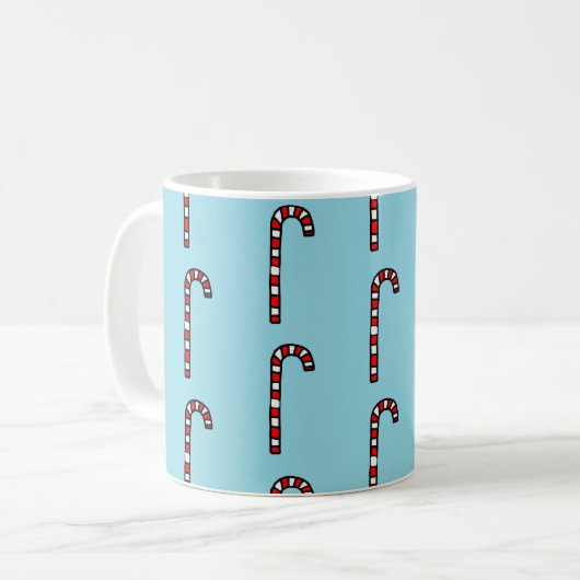 Mug Candy Canes on Blue Background (Devant gauche)