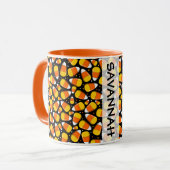 Mug Candy Corn Halloween Nom personnalisé (Devant gauche)