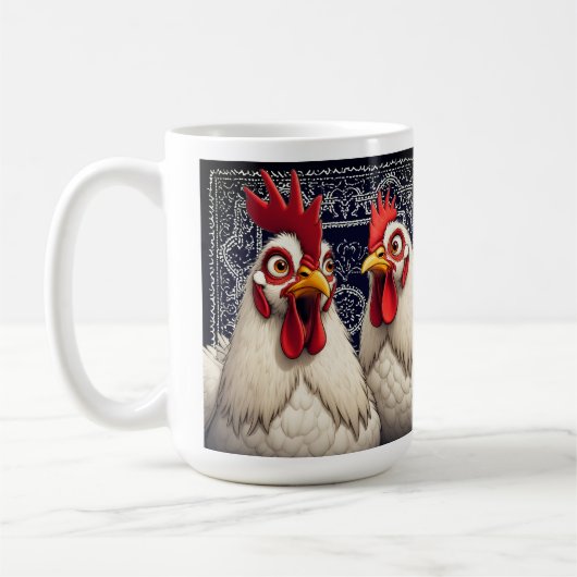 Mug "Candy & Joe White Leghorn" B (Gauche)