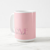 Mug Candy Pink Élégant AMOUR Pastel Rose Valentine (Devant gauche)