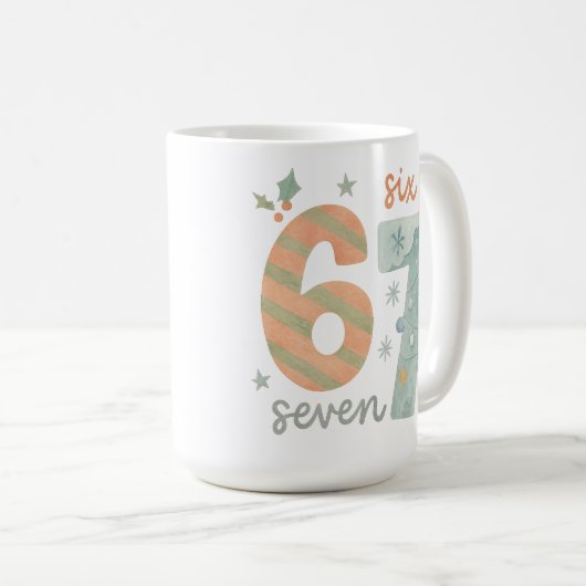 Mug Candy Stripe & Snowflake 67 – Handmade Holiday Num (Devant droit)