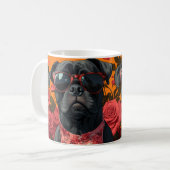 Mug Cane Corso avec des roses du cœur pour la Saint-Va (Devant gauche)