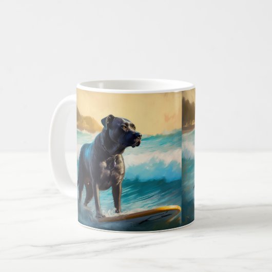 Mug Cane Corso Beach Surf Peinture (Devant gauche)