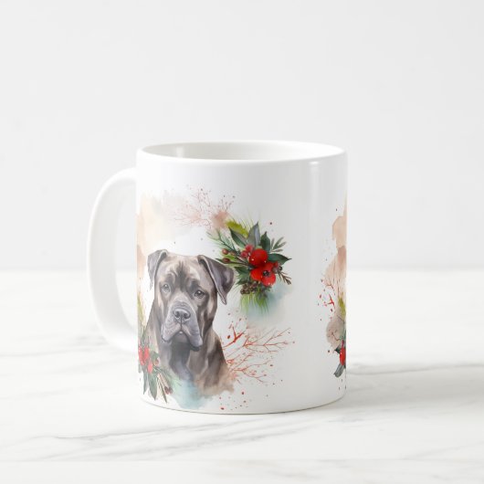 Mug Cane Corso Christmas Wreath Festive Pup (Devant gauche)