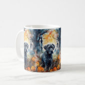 Mug Cane Corso Halloween avec citrouilles effrayantes (Devant gauche)