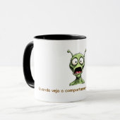 Mug Caneca Alien abismado. (Devant gauche)