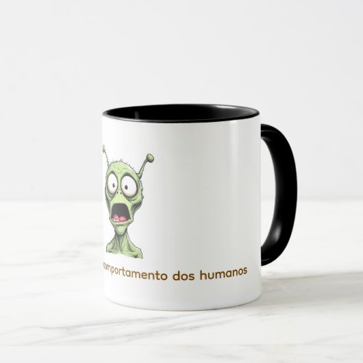 Mug Caneca Alien abismado. (Devant droit)