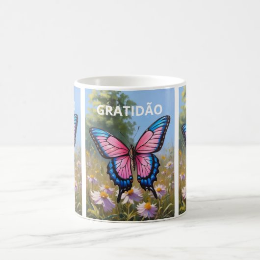 Mug Caneca branca clássica Borboleta (Centre)