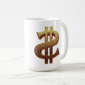 MUG CANECA BRANCA CLÁSSICA - CIFRÃO/TOM OURO (Devant droit)