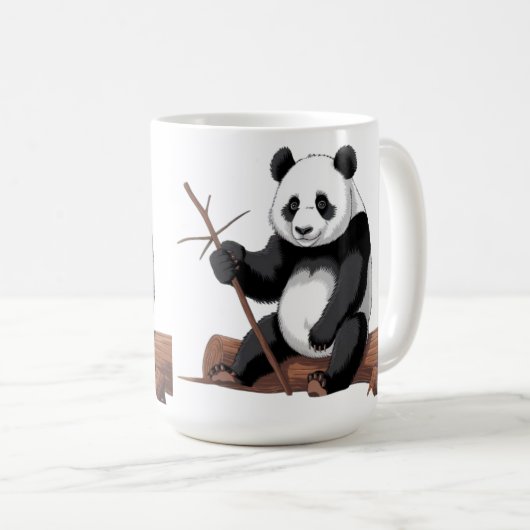 Mug Caneca branca panda (Devant droit)