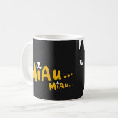 Mug Caneca com Estampa de Gato - Preto e Amarelo (Devant gauche)