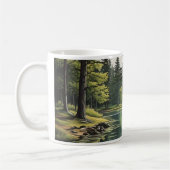 Mug Caneca com ilustração de lago e floresta (Gauche)