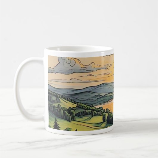 Mug Caneca com ilustração do pôr do sol (Gauche)