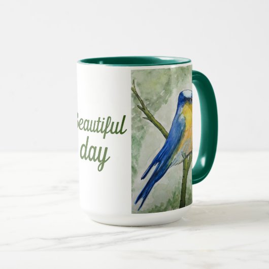 Mug Caneca com ilustração pássaro belle journée (Devant droit)