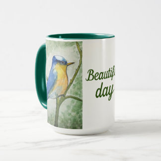 Mug Caneca com ilustração pássaro belle journée