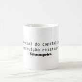 Mug Caneca de Café: Citação de Schumpeter. (Centre)