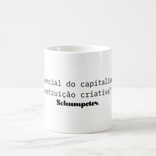 Mug Caneca de Café: Citação de Schumpeter. (Centre)