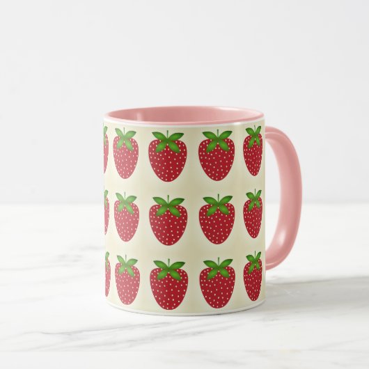 Mug caneca estampada morango (Devant droit)