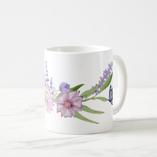 Mug Caneca Flores e Borboletas (Devant droit)