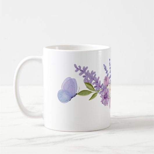 Mug Caneca Flores e Borboletas (Gauche)