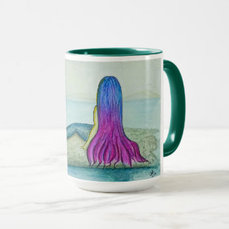 Mug Caneca ilustração sereia pintada à mão
