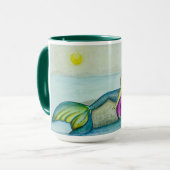 Mug Caneca ilustração sereia pintada à mão (Devant gauche)